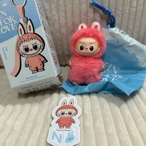 “N” Pin For Love Series (L-Z) pink Labubu.PopMart.New. Box opened to verify.